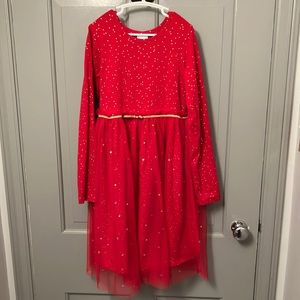 Hanna Andersson size 10 red sparkly tulle dress